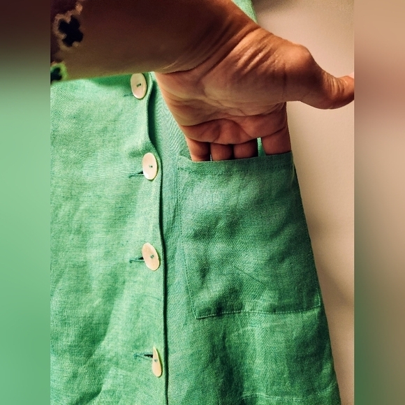 SHOW ME YOUR MUMU BICOASTAL BLAZER ROMPER IN Seafoam Linen Size XS - Picture 9 of 13